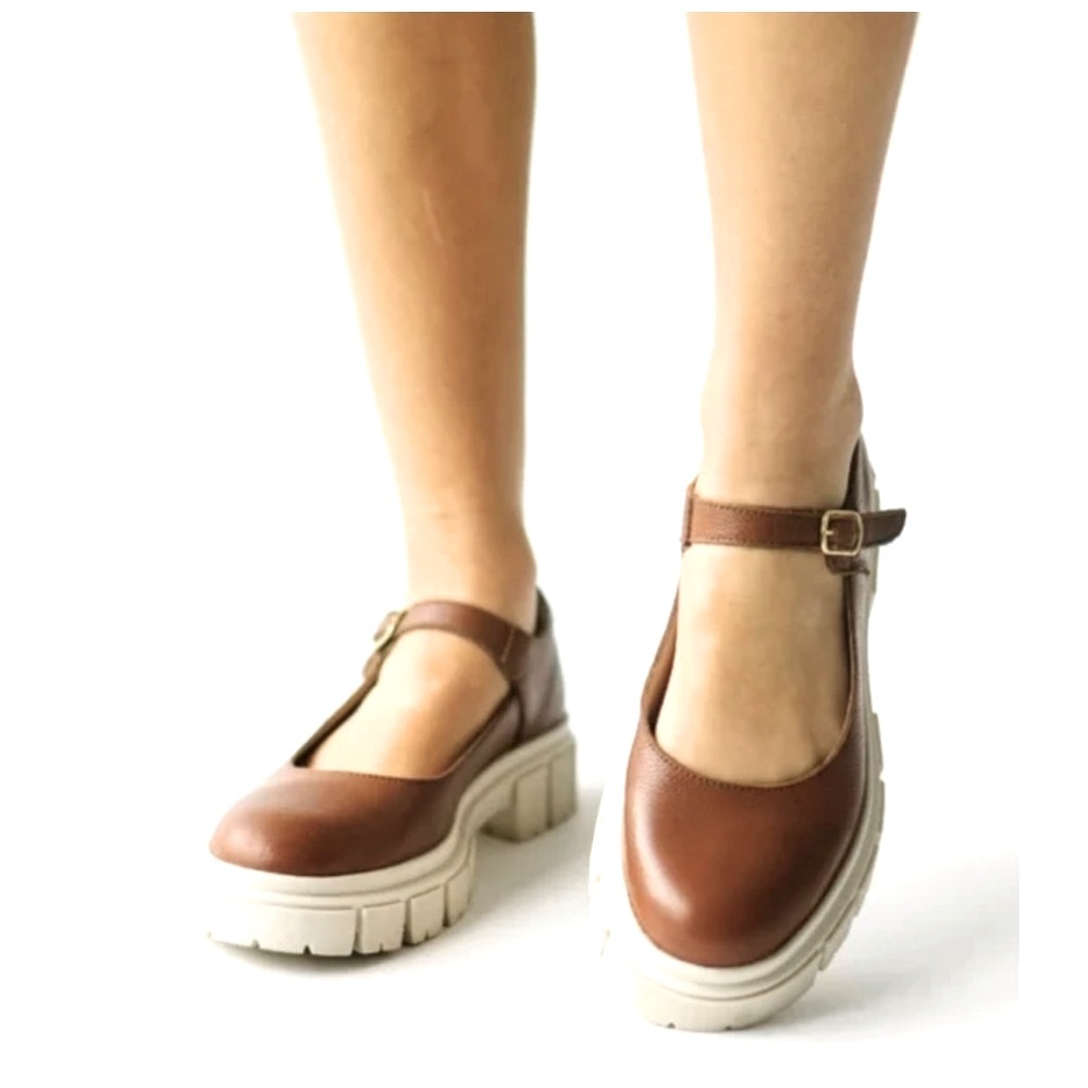 Seychelles for Piper & Scoot - Brown Leather Mary Jane Shoes